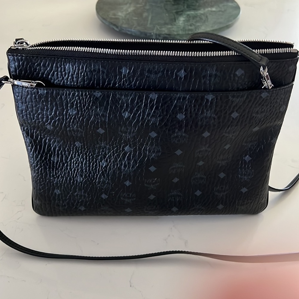 MCM Calfskin Ottomar Monogram Medium Millie Crossbody bag